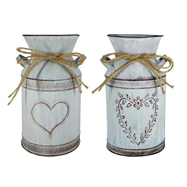 

vases vintage garden metal flower home wedding artificial flowers bucket barrel holder shabby chic country style jug can craft