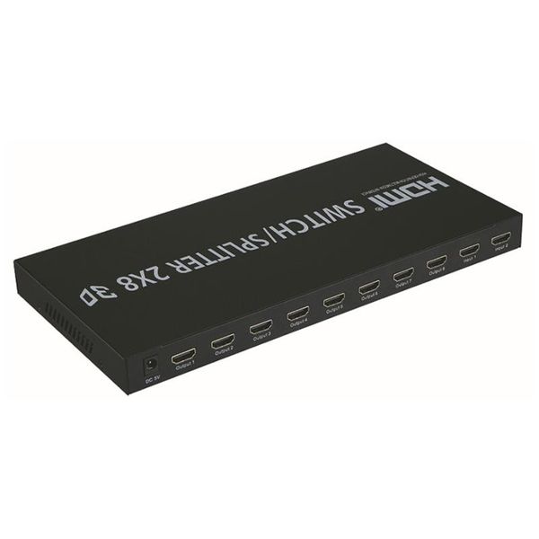 

switcher/splitter 2x8 v 1.4 3d splitter 2 in 8 out support 3840x2160/30hz for tv projects dvd audio cables & connectors