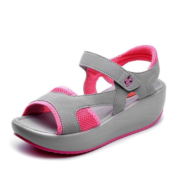 

sandals women's casual mesh breathable shoes women ladies wedges 2021fashion summer platform sandalias size 40, Black