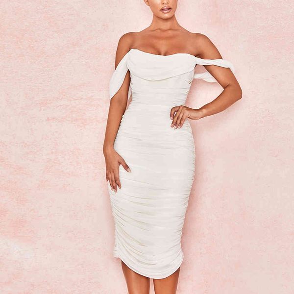 

beaukey autumn white long bodycon bandage dresses women off shoulder party club celebrity vestido xl 210322, Black;gray