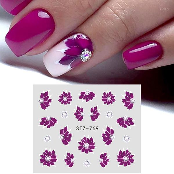 

petal rose trend watermark sticker nail transfer decoration1, Black