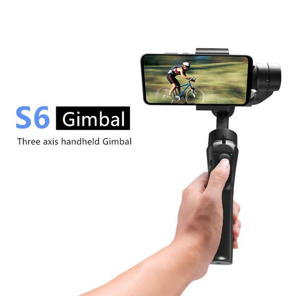 

gimbal s6 3-axis usb charging video record support universal adjustable direction handheld smartphone stabilizer vlog selfie monopods