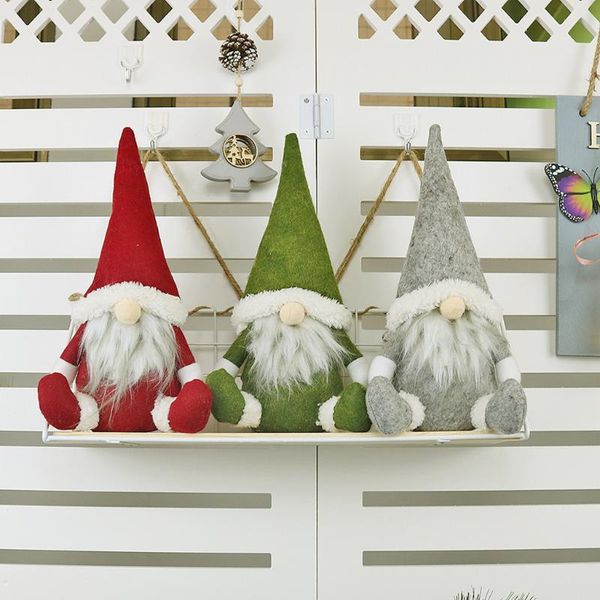 

christmas decorations santa ornaments faceless dolls old man handmade cloth doll birthday present for home holiday decoratio