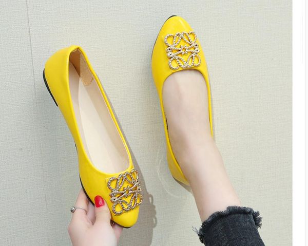 

women's shoes spring and autumn flat bottom pointed end #200, Black