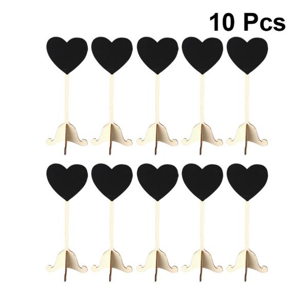 

greeting cards 10pcs table numbers seat blackboard love shape design for restaurant home (khaki+black)