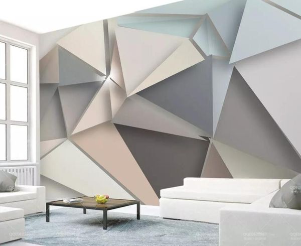 

wallpapers cjsir custom wallpaper mural modern minimalist 3d triangle tv background wall papers home decor papel de parede