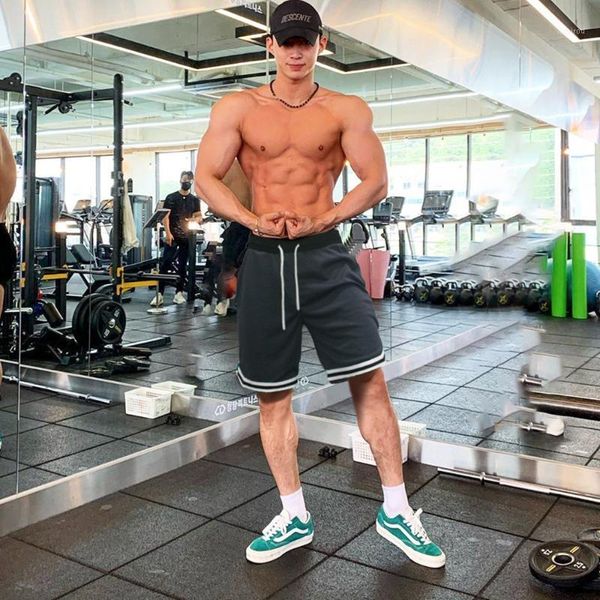 

men's shorts mesh breathable running pants athletic casual 5-point fashion camouflage splice, White;black