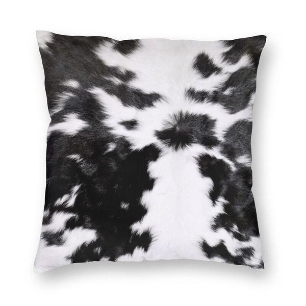 

cushion/decorative pillow vibrant cowhide leather texture square throw case home decorative 3d two side printed animal hide cushion cover fo