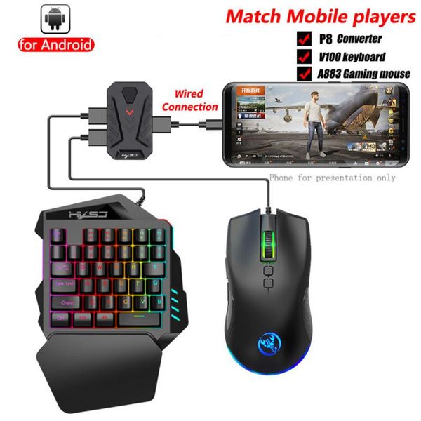 

keyboard mouse combos single hand one-handed gaming 35 keys rgb backlit portable mini keypad set for pc ps4 gamer win