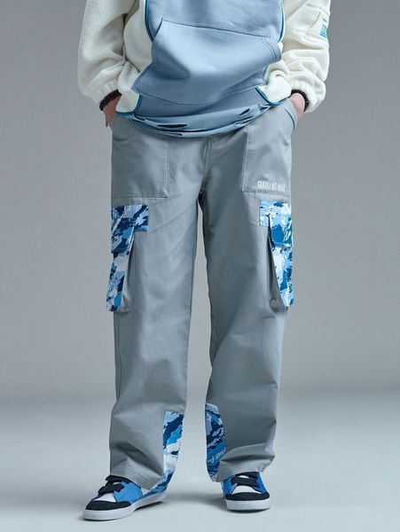 

men camo flap pocket cargo pants f7an#, Black