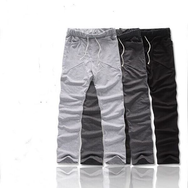 

mens seasons casual pants solid long length breathable casual loose trousers male joggers cargo pants clothing, Black