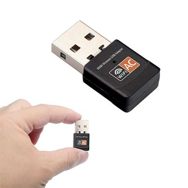 Adattatore WiFi USB 600Mbps Dual Band 2.4G / 5GHz Scheda di rete Wireless Mini Lan Adattatori Wi-fi Dongle ricevitore Ethernet 802.11AC XBJK2105