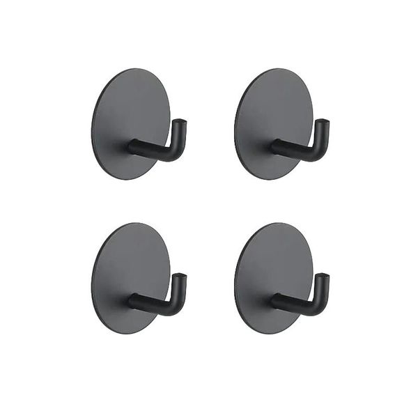 

hooks & rails 4pcs/pack stainless steel bathroom home strong load waterproof bedroom self adhesive for hanging wall hook no drilling kitchen