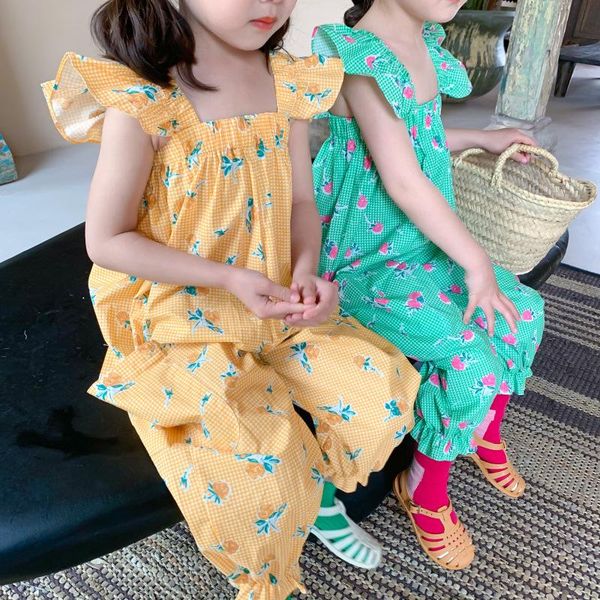 

jumpsuits 2021 summer arrival girls fashion printed overalls kids jumpsuit, Blue