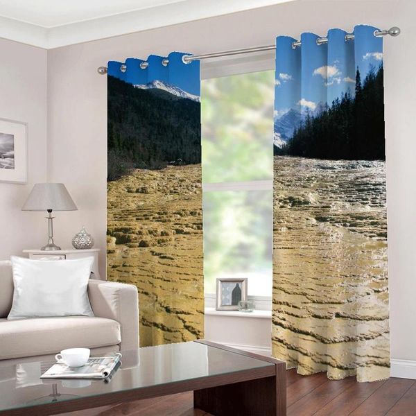 

curtain & drapes creative po custom snow mountain desert landscape digital print window curtains for living room bedroom decor