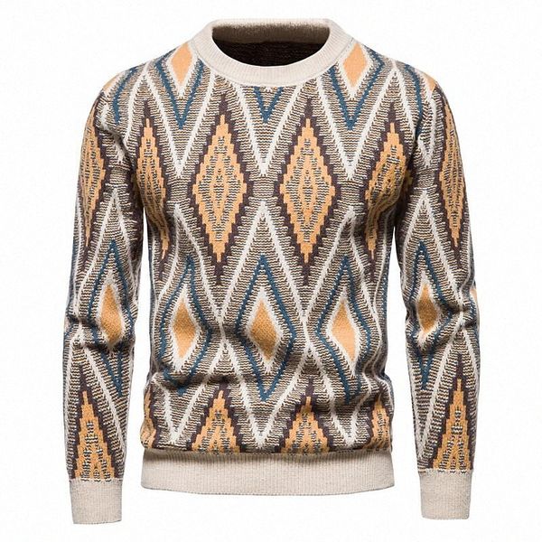 

men's pullover sweater knitted plaid stylish long sleeve regular fit sweater cardigans crew neck fall winter khaki green l8vh#, White;black