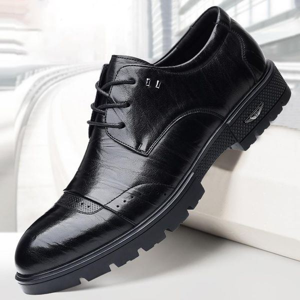 

spring business men shoes black mens lacing platform leather fashion oxford formal dress