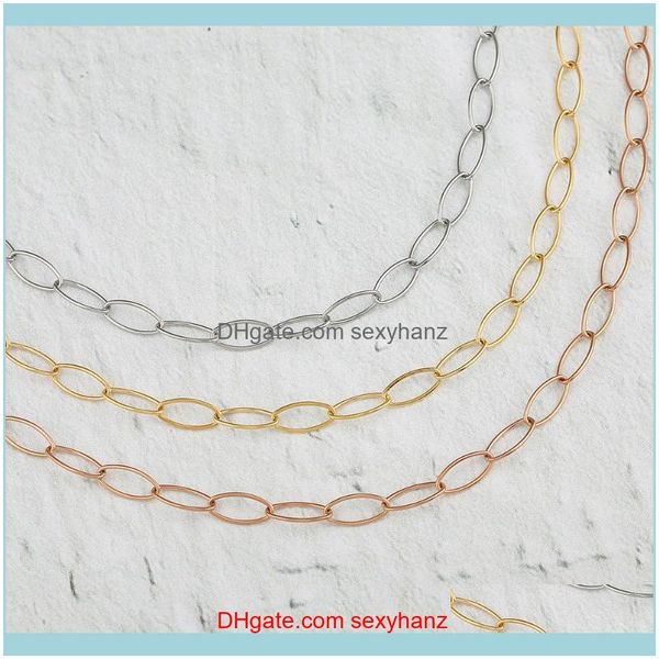

necklaces & pendants jewelrywholesale celia oval link necklace stainless steel 45cm choker as fashion lady gift 10pcs/lot chokers drop deliv, Golden;silver