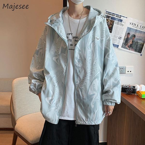

men's jackets gradient color men hooded zipper sun-proof harajuku bf loose casual fashion mens clothing outwear all-match streetwear, Black;brown