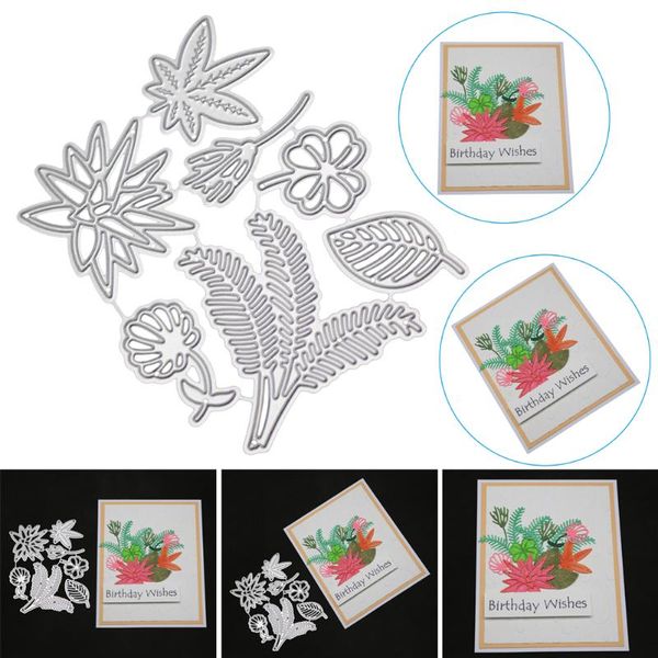 

greeting cards cute flower leaf cutting dies diy handcraft reusable durable lightweight decor for card invitation fbs889