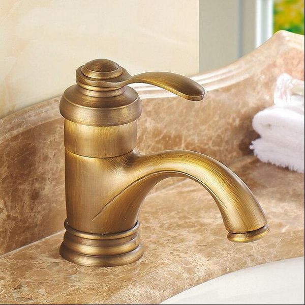 

bathroom sink faucets antique brass finishing basin single hand and cold washbasin mixer tap torneira banheiro f2553
