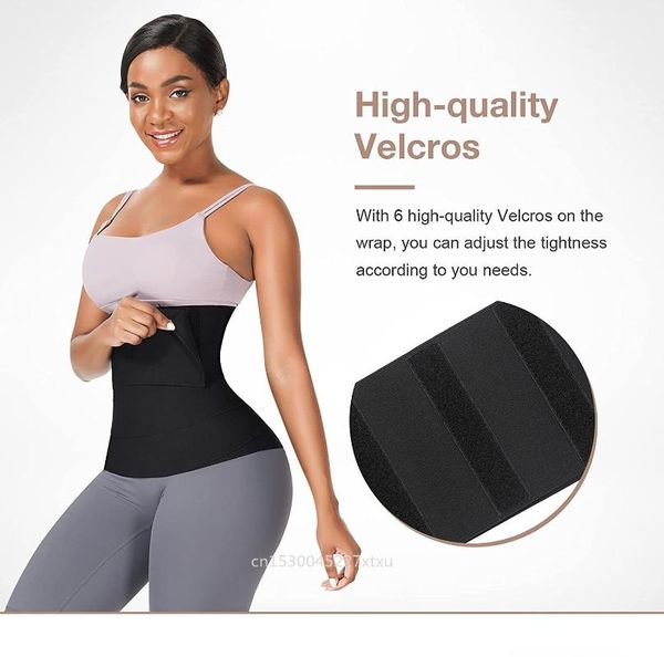 

waist support snatch me up bandage wrap trainer shaperwear sauna trimmer belt women slimming tummy corset stretch bands cincher, Black;gray