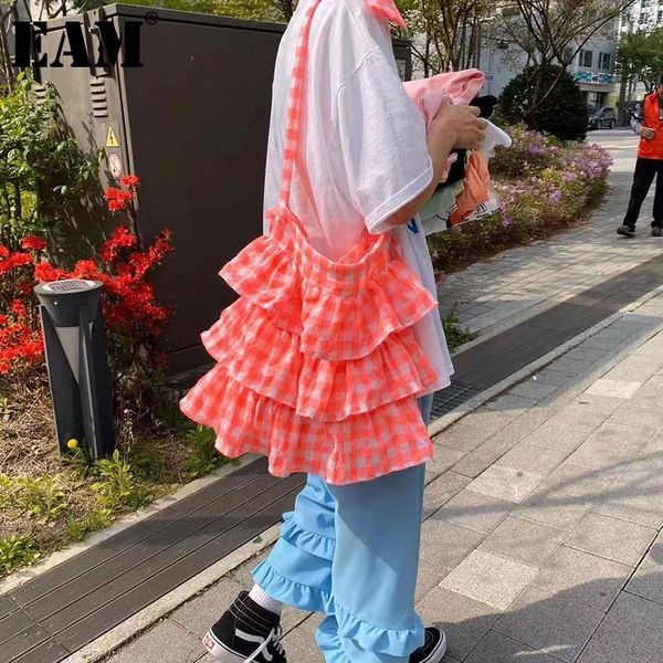 

cross body [eam] women large capacity cute solid polyester ruffle personality all-match crossbody shoulder bag fashion 2021 18a3525