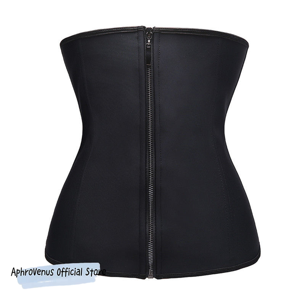 

waist support women latex underbust training corsets/cincher zip&hook hourglass fajas body shaper post partum shapewear tummy control, Black;gray