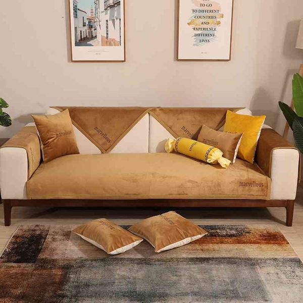

solid dutch velvet nordic modern sofa non slip four seasons plush cushion pillow imperial concubine full cover