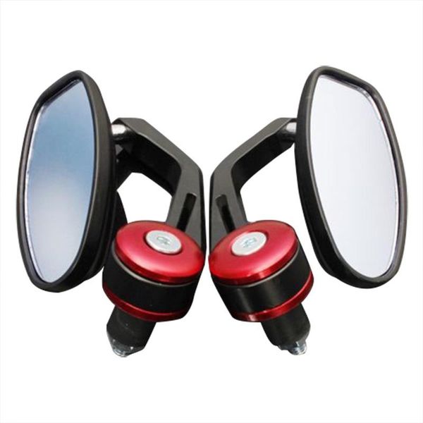 

motorcycle mirrors pair 7/8" universal motorbike handle bar end rearview side red