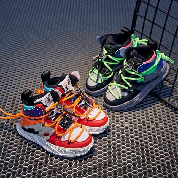 

girls' sports 2020 winter new children's leisure daddy shoes boys' ermin running shoes 20186l, Black