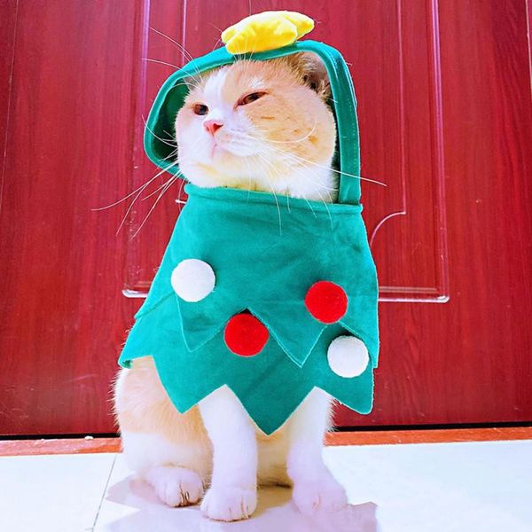 

funny christmas festival tree pet dog cat coat puppy warm shawl dogs clothes apparel* costumes