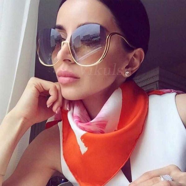 

sun glasses rimless gradient glasses women luxury brand designer oversized round ladies shades clear eyewear, White;black