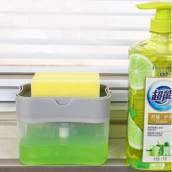

soap dispenser pump sponge caddy creative kitchen manual press liquid with washing