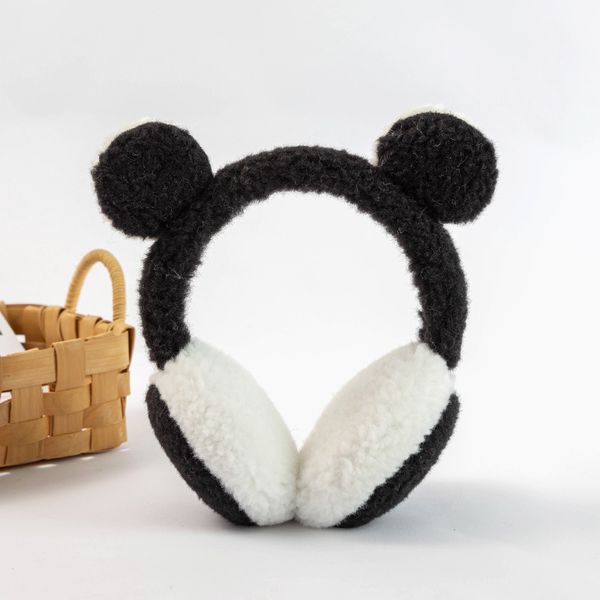 

women girl fur winter ear warmer earmuffs neutral panda-shaped antie earmuffs headband soft fluffy earcap for women girls, Blue;gray