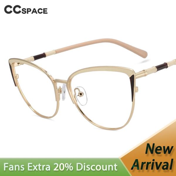 

sunglasses 53865 cat eye metal anti blue ray ladies computer glasses decorative bamboo knots legs women's spectacle frame, White;black