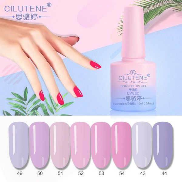 

cilutene 10ml 108 pure colors gel varnish nails art vernis uv led primer semi permanent soak-off lacquer nail polish1, Red;pink