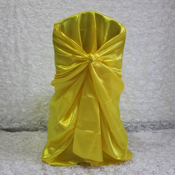

chair covers 50pcs yellow satin cover for wedding restaurant banquet home party dinner decoration