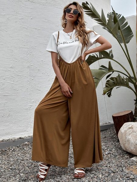 

solid wide leg cami jumpsuit p9ln#, White