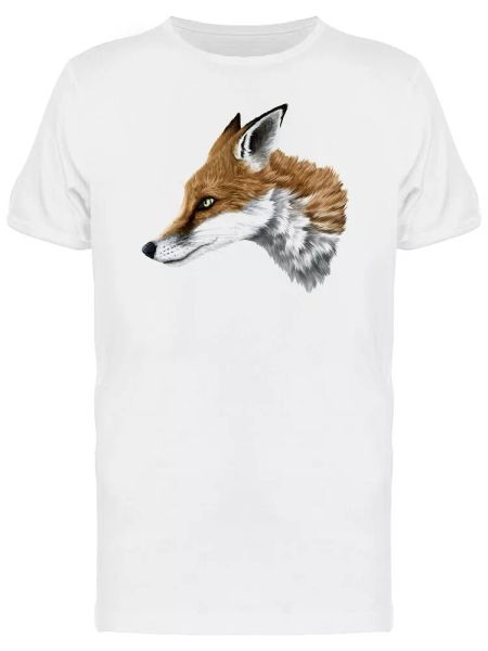

fox portrait with brown fur tee men's -image by shutterstock, White;black