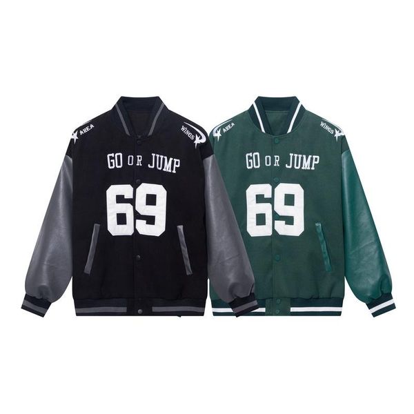 

men's jackets 2021fw baseball jacket men women 1:1 astronaut embroidered logo bomber coats leisure sports varsity, Black;brown