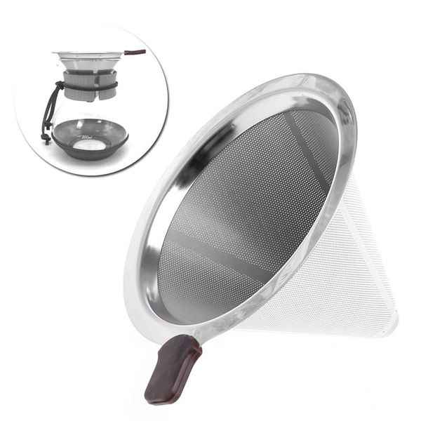 

coffee filters portable metal stainless steel filter funnel /v-type cup tea tool