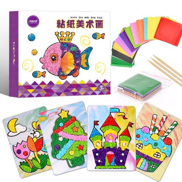 

child 3d diy hand drawing painting and imagination training toy stickers painted paper toys creativity kit perfect kids gift