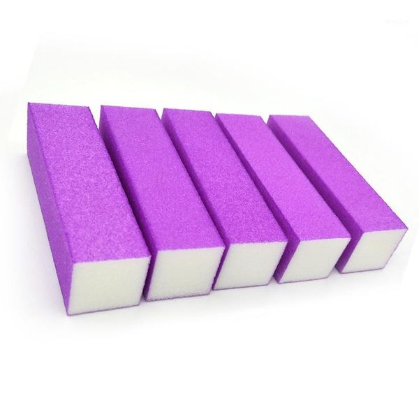 

10pcs/lot sponge nail file polish uv gel sanding buffer block files purple 4 sides sandpaper nagelvijl manicure tools1