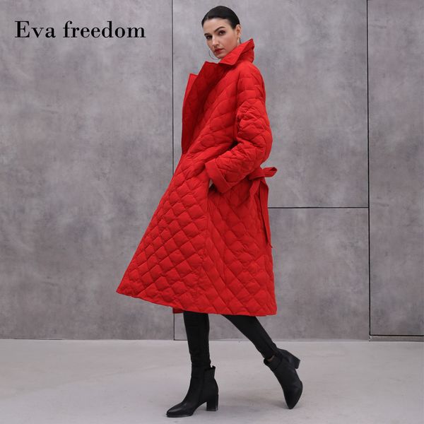

down jacket eva om winter women's fashion street shooting temperament coat designer long, Black