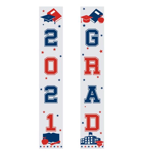 

pair 2021 graduation hanging sign party front door couplet banner decoration
