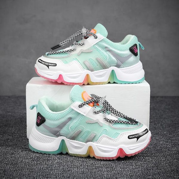 

girls children shoes green teenage sneakers comfortable kids sport running brand designer flats athletic & outdoor, Black