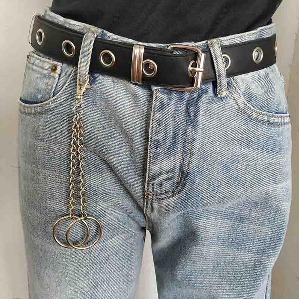 

keychains rock punk wallet chain hipster trousers pant jean key chains double ring pendant hip hop men jewelry, Silver