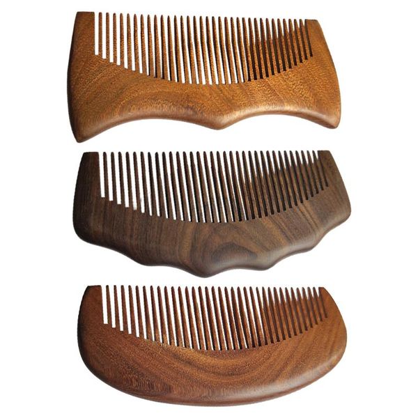 

hair brushes 3pcs chic salon comb sandalwood natural styling, Silver