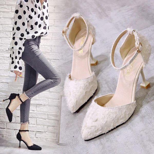 

dress shoes prom ladies high heels high-heeled women black peep toe pointed pumps a072